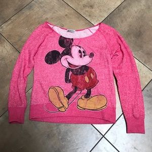 Disney Parks Mickey Mouse hot pink pullover, sz S